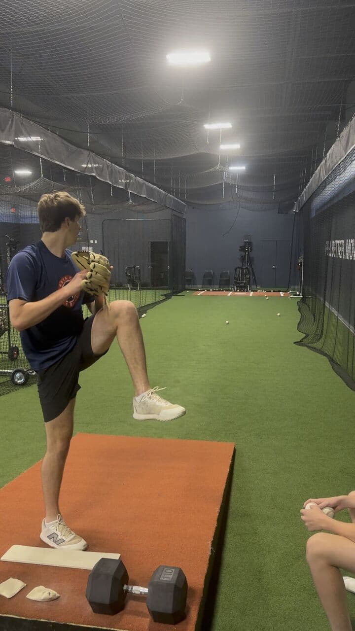 Bryce Hill throwing on the ATP mound